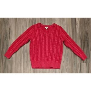 Style & Co Women's Cotton Cable-knit Crewneck Sweater size large